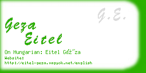 geza eitel business card